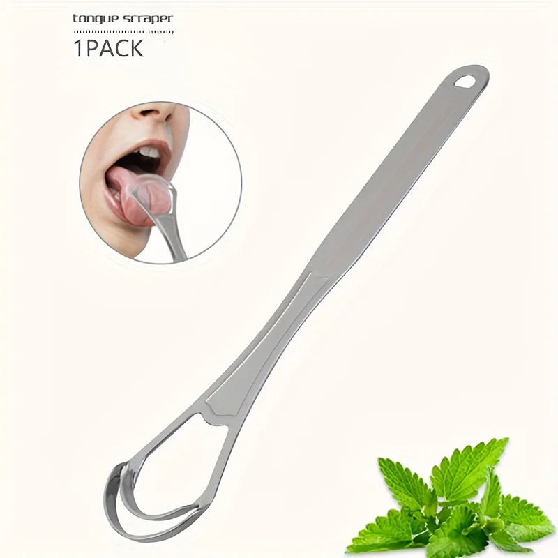 Tongue Scraper Metal - Brosse de nettoyage de langue Double
