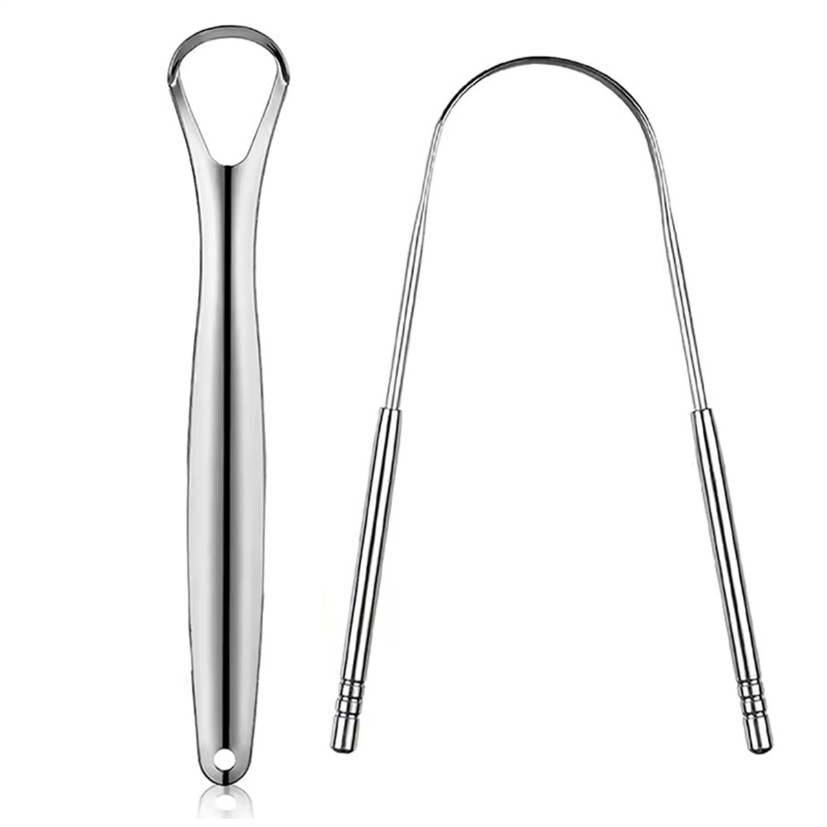 Tongue Scraper Metal - Ensemble de gratte-langue en acier inoxydable,