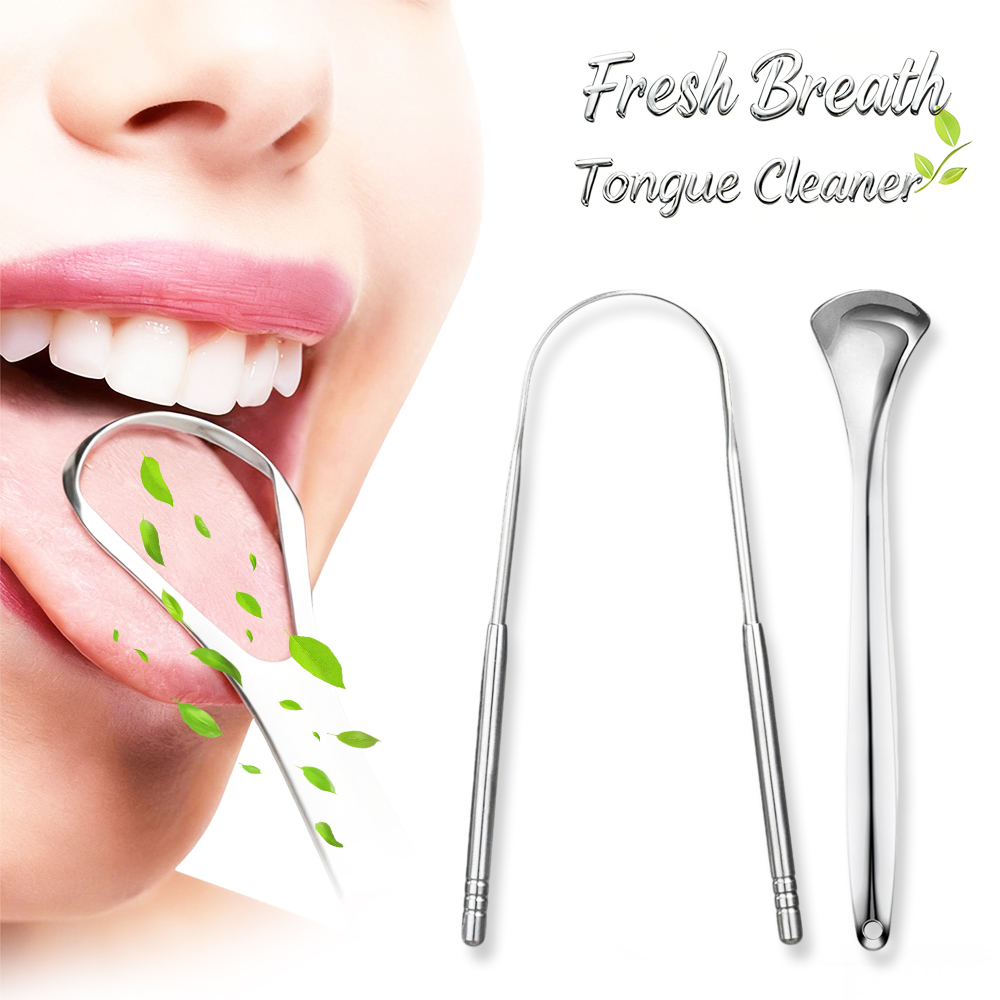 Tongue Scraper Metal - Grattoir à langue en acier inoxydable,