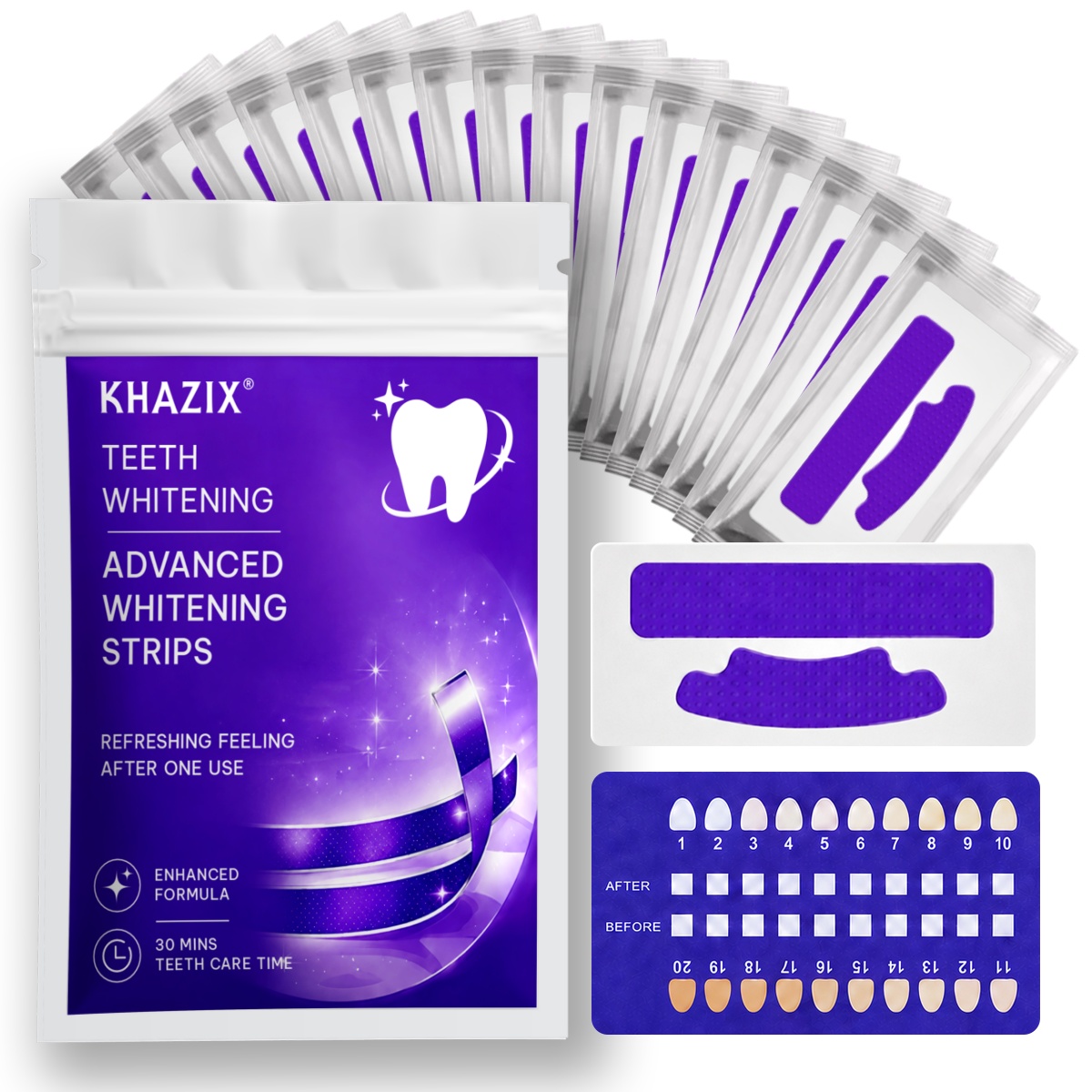 Teeth Whitening Retainer - 1/7 paires de bandes blanchissantes pour