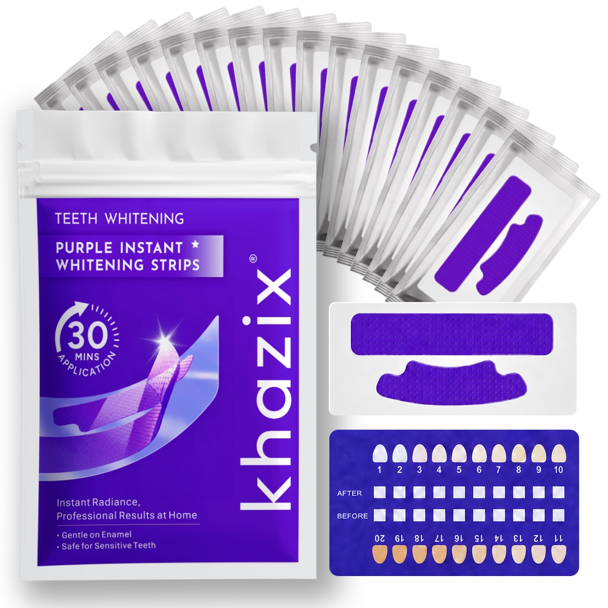 Teeth Whitening Retainer - 1/7 paires de bandes blanchissantes pour