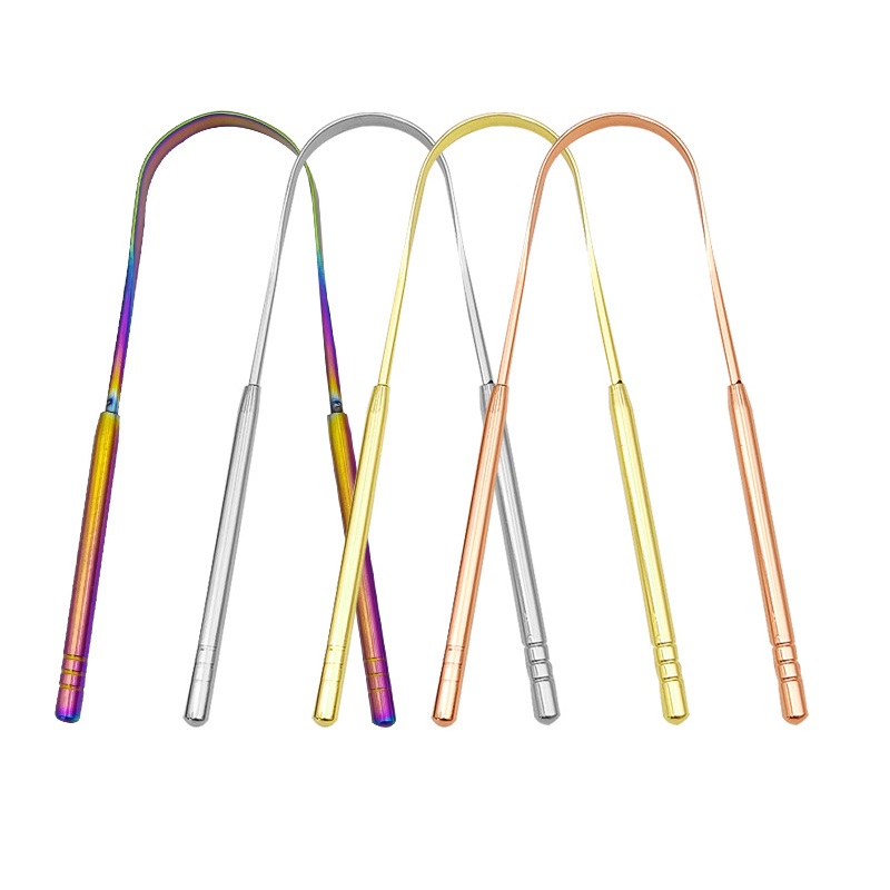 Tongue Scraper Metal - Grattoir à langue en acier inoxydable,