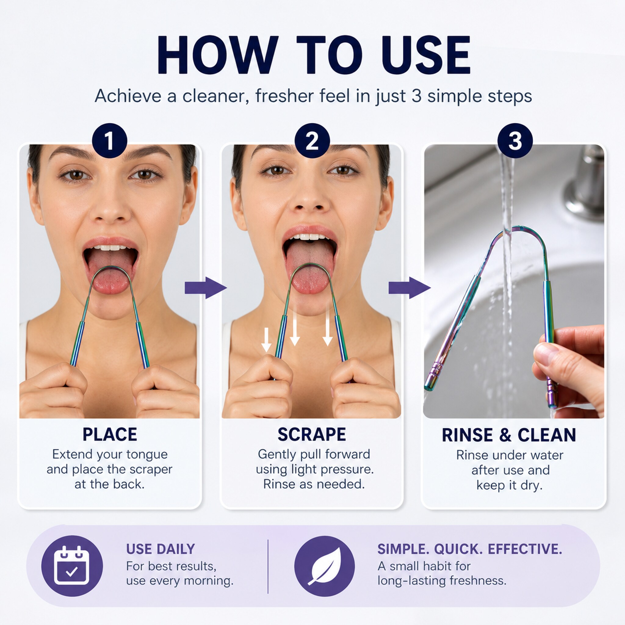 Nettoyeur de langue en métal,  - Tongue Scraper Metal avis et prix